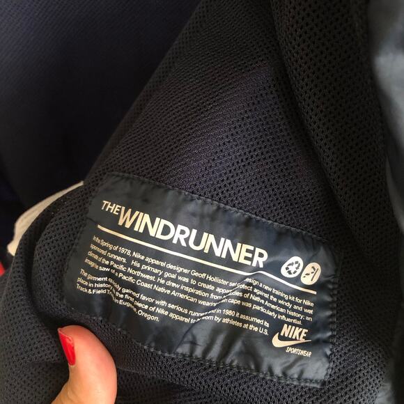 VTG 90s Nike The Windrunner Windbreaker Hooded Running Jacket Womens Medium - Picture 8 of 15